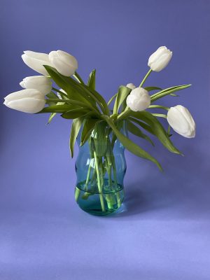 TURQUOISE WAVY VASE